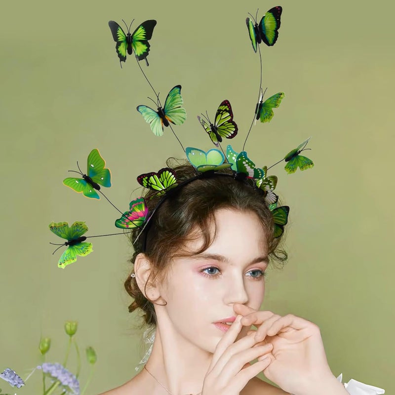 DEEKA Butterfly Headbands Fascinators Hat Women Butterfly Costume Crown Headpiece for Women and Girls - Image 4